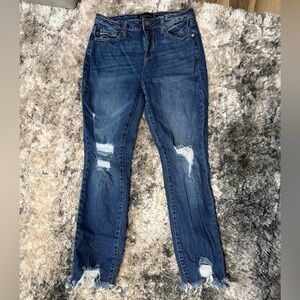 Kendall & Kylie Dark Blue Distressed Skinny Jeans